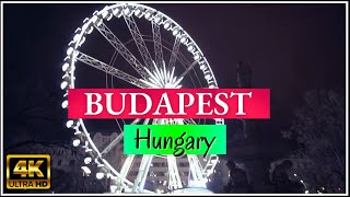 Walking Tour of Budapest HUNGARY At Night - Ferris Wheel of Budapest