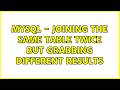 MySQL - Joining the same table twice but grabbing different results