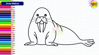 How To Draw Walrus | LBA Drawings