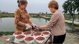 Đầu năm làm món tiết canh Thiên Nga 5kg. Cúng Bác Thần ao cho cả năm nuôi cá bội thu