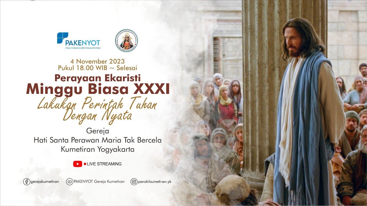 Perayaan Ekaristi Live Streaming Hari Minggu Biasa XXXI - YouTube