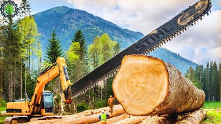 Extreme Dangerous Fastest Big Chainsaw Cutting Tree Machines | Monster Stump Removal Excavator ▶38