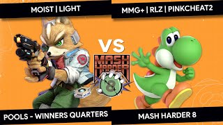 Mash Harder 8 - Moist | Light (Fox) vs MMG+ | RLz | pinkcheat2 (Yoshi) - Pools - Winners Quarters