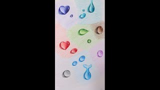 Colorful water drops speed drawing with colored pencil #drawing #draw #art #painting #how #shorts