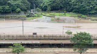 【令和2年7月豪雨】坂本町　くまがわワイワイパーク　球磨川被災後16日後の土砂堆積の様子（200720）