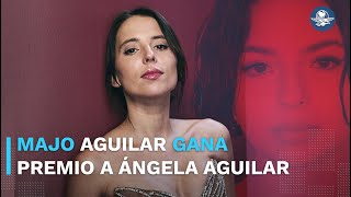 Majo Aguilar le gana premio a su prima Ángela Aguilar y lo celebra