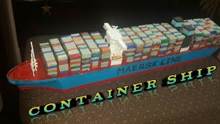 How to make container ship model with cardboard |Triple E class container ship|DIY cardboard ship