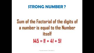 Python || Strong Number || Code Demonstration