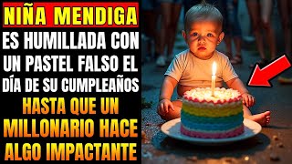 NIÑA DE LA CALLE ES HUMILLADA CON UN PASTEL FALSO EN SU CUMPLEAÑOS, PERO LO QUE HACE UN MILLONARIO