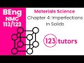 Materials Science | NMC 113/123 | Chapter 4: Imperfections in Solids by 123tutors