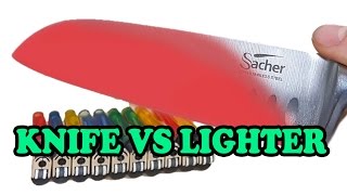 EXPERIMENT Glowing 1000 degree KNIFE VS LIGHTER