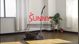 Magnetic Standing Elliptical Machine w/ Handlebars SF-E3988 | Sunny Health & Fitness