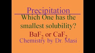 Which solid has the smallest Solubility Calcium Fluoride or Barium Fluoride