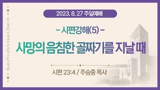 [주일2부예배] 시편강해(5) 사망의 음침한 골짜기를 지날 때 I 시편 23:4 I 주승중 목사 I 2023.8.27