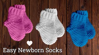 How to Crochet Baby Socks 0-3 months 👶🧦 | EASY Baby Socks Pattern