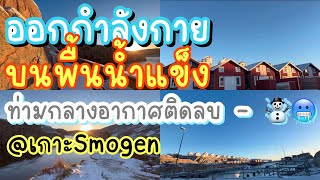 เดินออกกำลังกายหน้าหนาว-0🥶❄️🇸🇪| ทางปูด้วยหิมะ\u0026นํ้าแข็ง| ชมวิวท่าเรือ\u0026วิวมุมสูงที่เกาะSmögen‼️⁉️