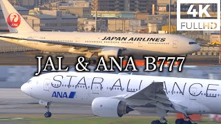 [4k] [飛行機 動画] 福岡空港 Fukuoka airport/JAL \u0026 ANA B777