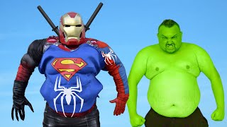 Hulk VS Frankenstein Made Of Superheroes