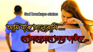 আমি যাকে ভালোবাসি সে অন্য কাউকে ভালোবাসে 💔 sad breakups status 💔