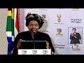 dr. nkosazana dlamini zuma briefs the media on regulations relating to level 2 of lockdown