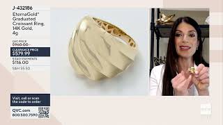 EternaGold Graduated Croissant Ring, 14K Gold, 4g on QVC