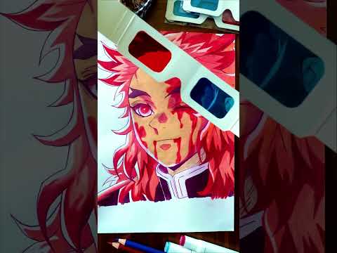 Demon Slayer Kyojuro Rengoku Tanjiro Kamado Drawing 3d
