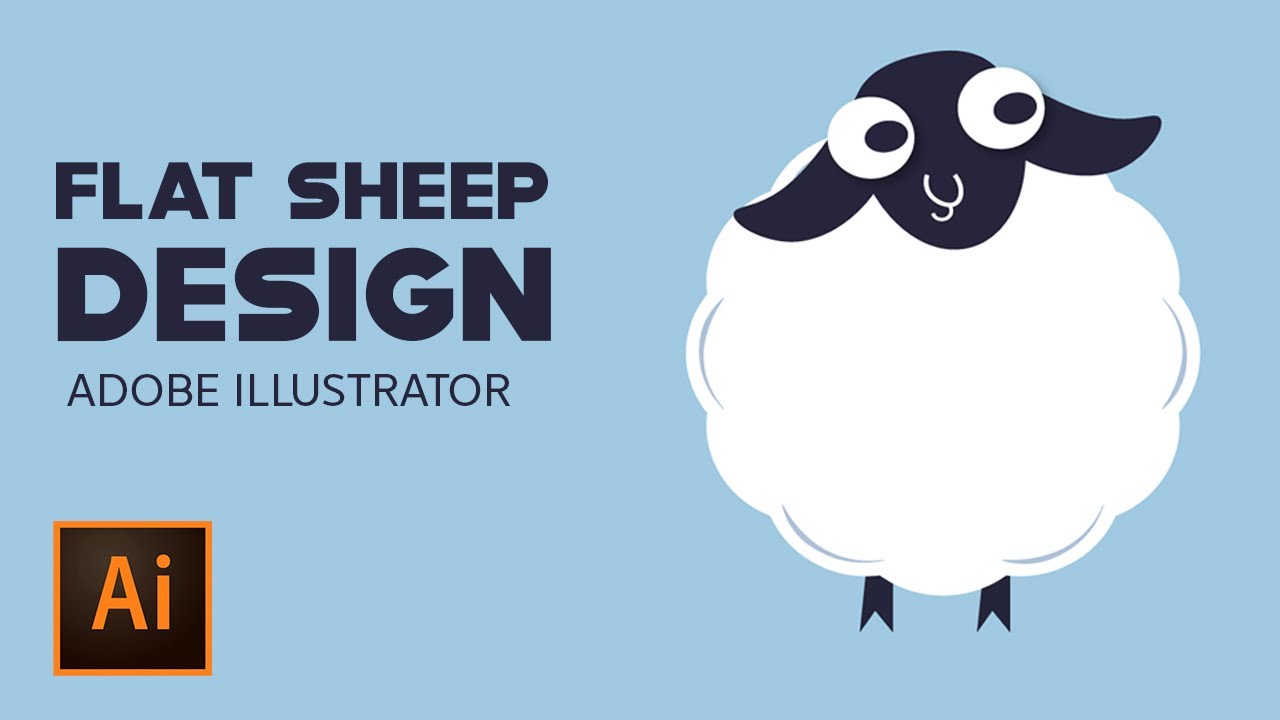 Sheep Flat Design Vector Illustration Tutorial For Beginners Youtube