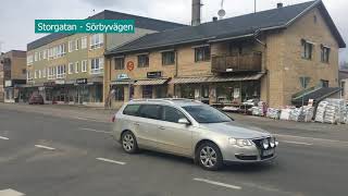 Stadsvandring i Norsjö, området: Vårdcentralen - centrum - kyrkan