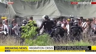 Refugees Sprayed With Tear Gas By Police In Hungary