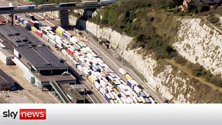 Miles of traffic queues to Dover ferry port