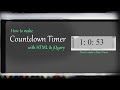 Timer with HTML and jQuery | How To Make Countdown Timer In Html | jQuery