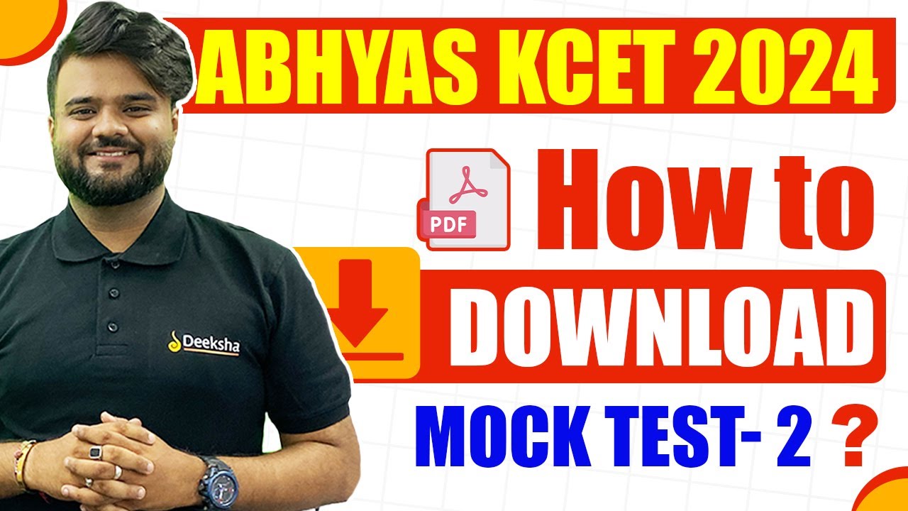 KCET 2024 Test Series | Download KCET Mock Test 2 PDF #kcet - YouTube