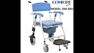 Comfort Plus DM-69U Banyo ve Tuvalet Özellikli Tekerlekli Sandalye