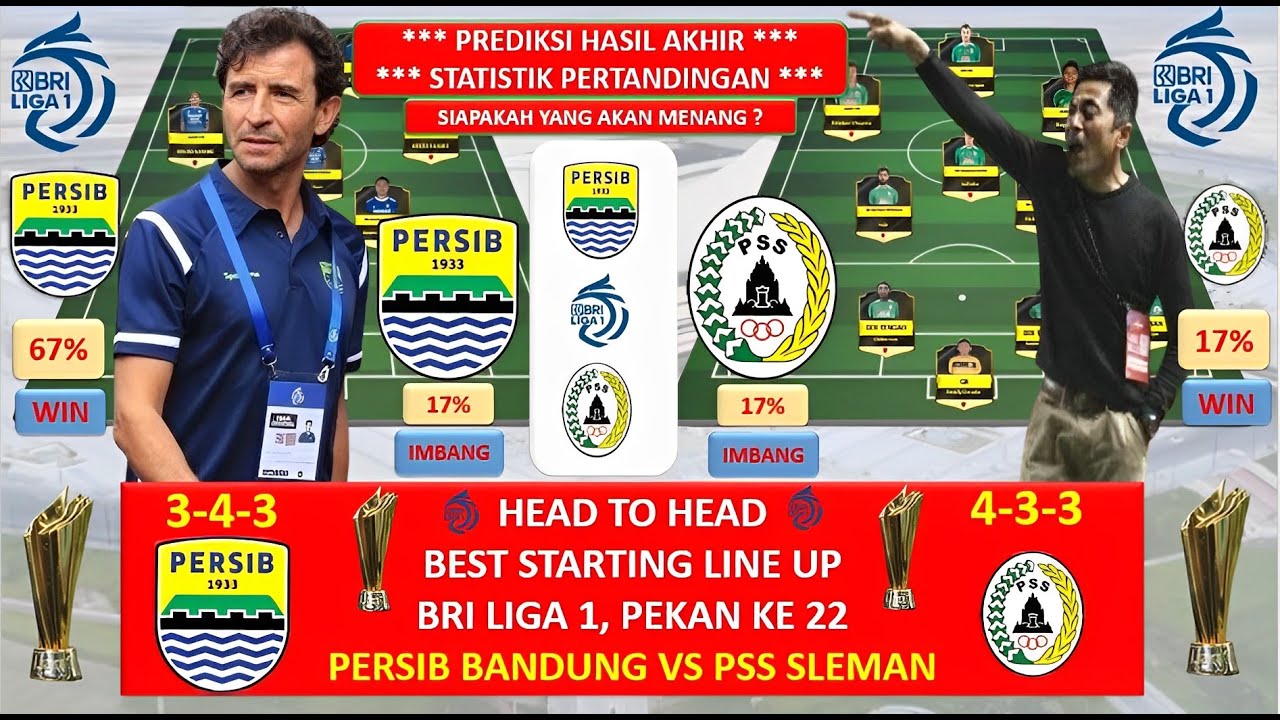 PERSIB VS PSS SLEMAN,HEAD TO HEAD,Prediksi Line Up & Pertandingan ...