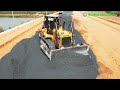 LiuGong Bulldozer Pushing Gravel | Motor Grader Operating Skills | Roller & Dump Truck Unloading