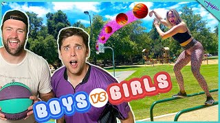 BOYS vs GIRLS Basketball Trick Shot H.O.R.S.E. Battle! PART 3