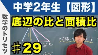 底辺の比と面積比【中学2年生 図形】数学