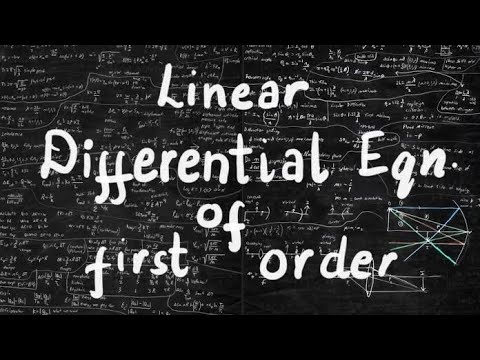 #1||Linear Differential Equation Of First Order||Ordinary Differential ...