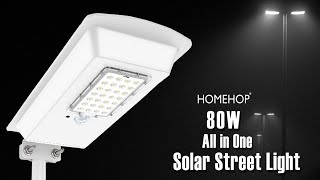 Homehop 80W 15 LED WATT All in One Solar Street Lights Outdoor Waterproof Wall Lamp for Home Garden