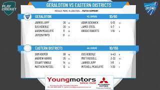 CCB - Senior Men's Country Week - B Section - Round 1 - Geraldton v Eastern Districts