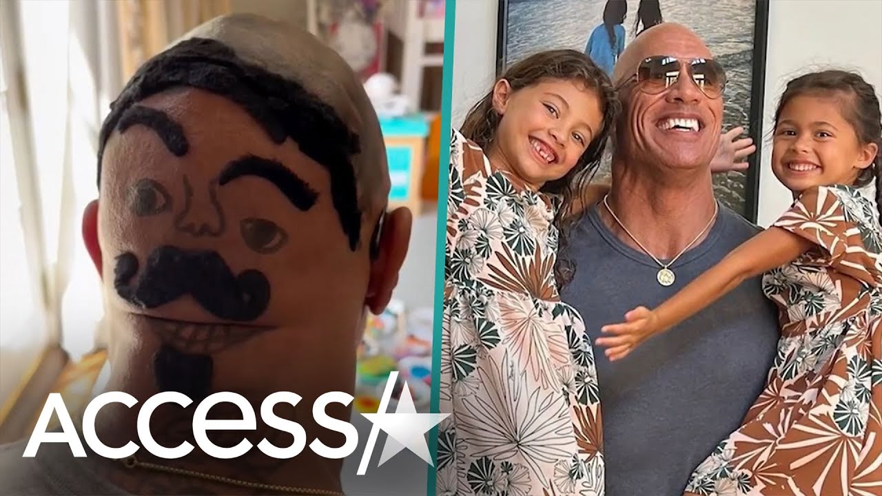 Dwayne Johnson's Daughters Give Him A Hilarious Transformation - YouTube