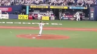 20240522　和田毅の投球練習　5回表　福岡ｿﾌﾄﾊﾞﾝｸﾎｰｸｽ　先発投手@京ｾﾗﾄﾞｰﾑ大阪･ﾚﾌﾄ外野下段 白のｷｾｷ2024in大阪