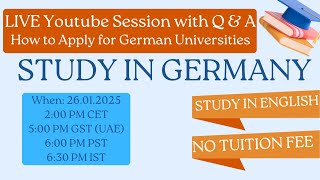 Study in German Public Universities in English without any tuition Fee