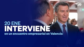 Alberto Núñez Feijóo interviene en un encuentro empresarial en Valencia