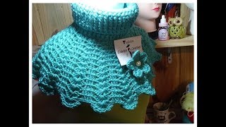 Cuello con flor paso a paso tejido en crochet en todos los tamaños