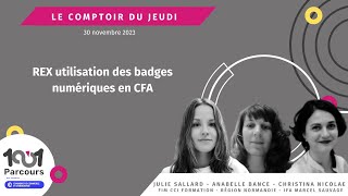 REX utilisation des badges numériques en CFA