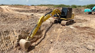 CAT 313D2GCเจอกับFTR240 รถใหม่แกะกล่องคู่กันมาครับ ลุยงานขุดอ่างเก็บน้ำแก่งน้ำต้อน