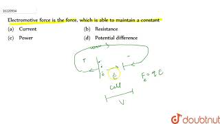 Electromotive force is the force, which is able to maintain a constant  | 12 | CURRENT ELECTRICI...