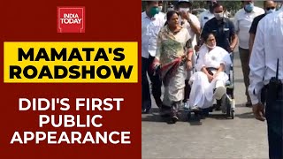 Mamata Banerjee Holds Roadshow On A Wheelchair In Kolkata; Didi's First Appearance After Attack