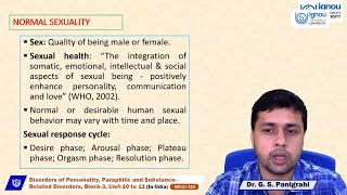 Disorders of Personality, Paraphilic and Substance-Related Disorders (Unit-10 to Unit-11)